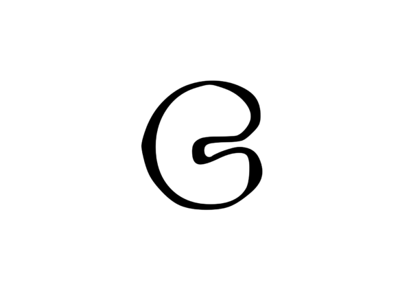 Friendly Bubble Cartoon Mono Letter SVG C
