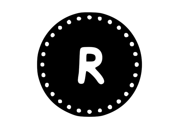 Mono Minted Gold Coin Letter SVG R