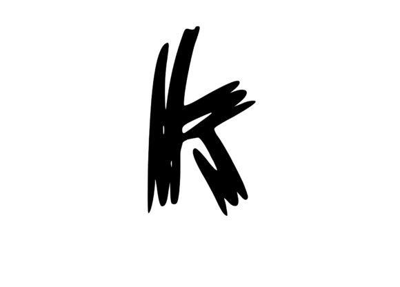 Old Brush Stroked Mono Letter K Review for Embroidery Projects