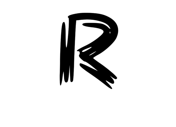 Old Brush Stroked Mono Letter R Review for Embroidery Projects